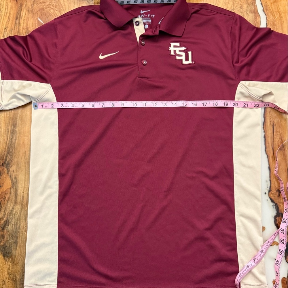 Nike Dri-FIT Florida State Seminoles Polo Shirt Men’s Large Garnet Gold NCAA - Picture 7 of 7